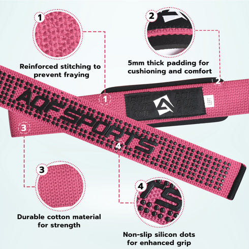 Features of a Pink heavy-duty wrist strap