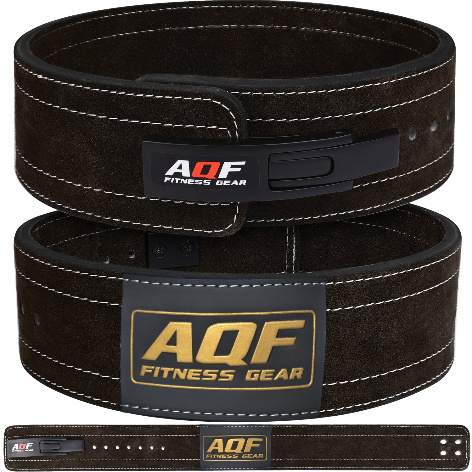 AQF Lever Buckle Leather Powerlifting Belt 