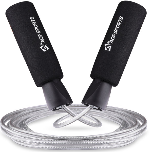 AQF PVC Coated Steel NBR Foam Skipping Rope Adjustable
