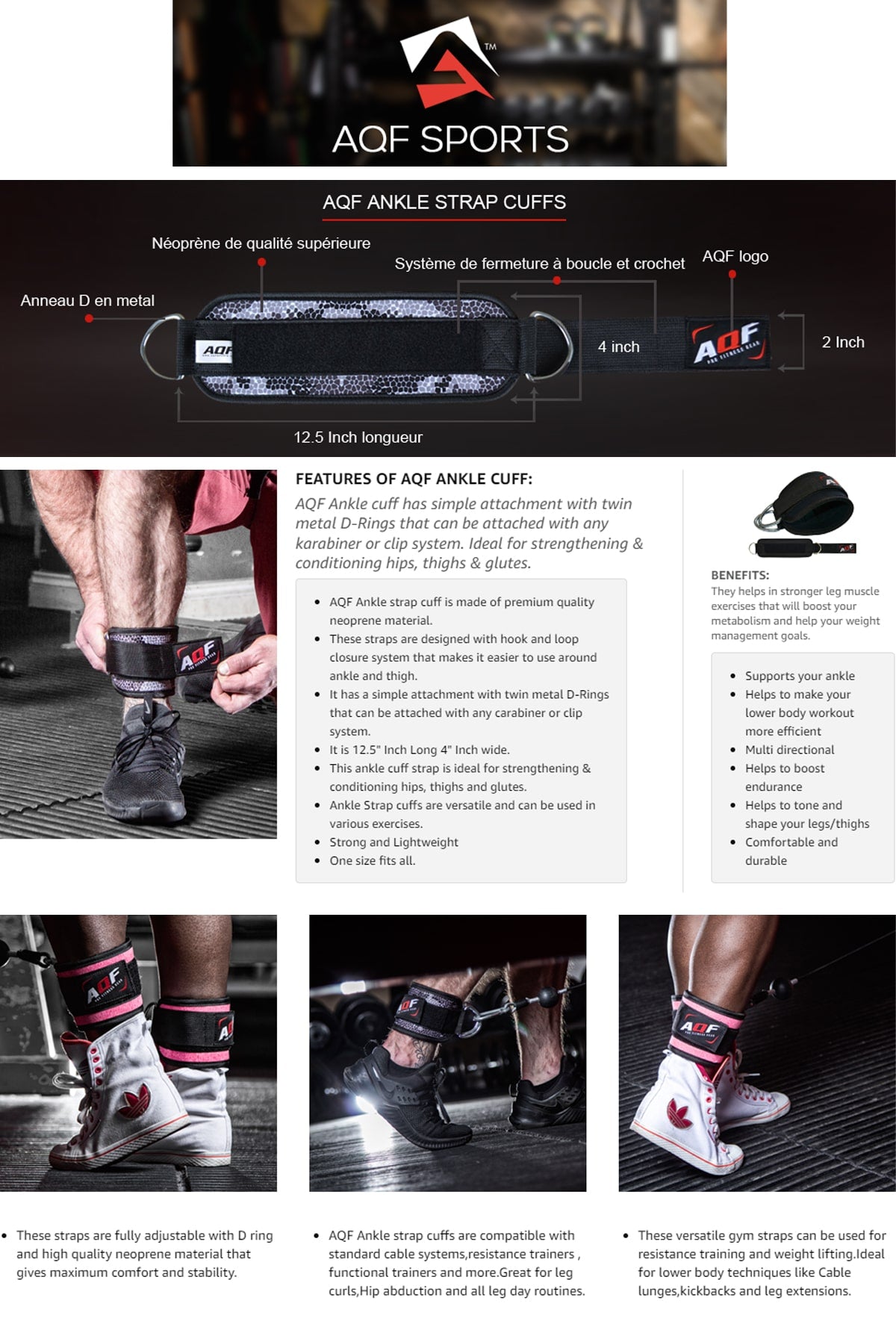 Features of AQF Ankle Strap