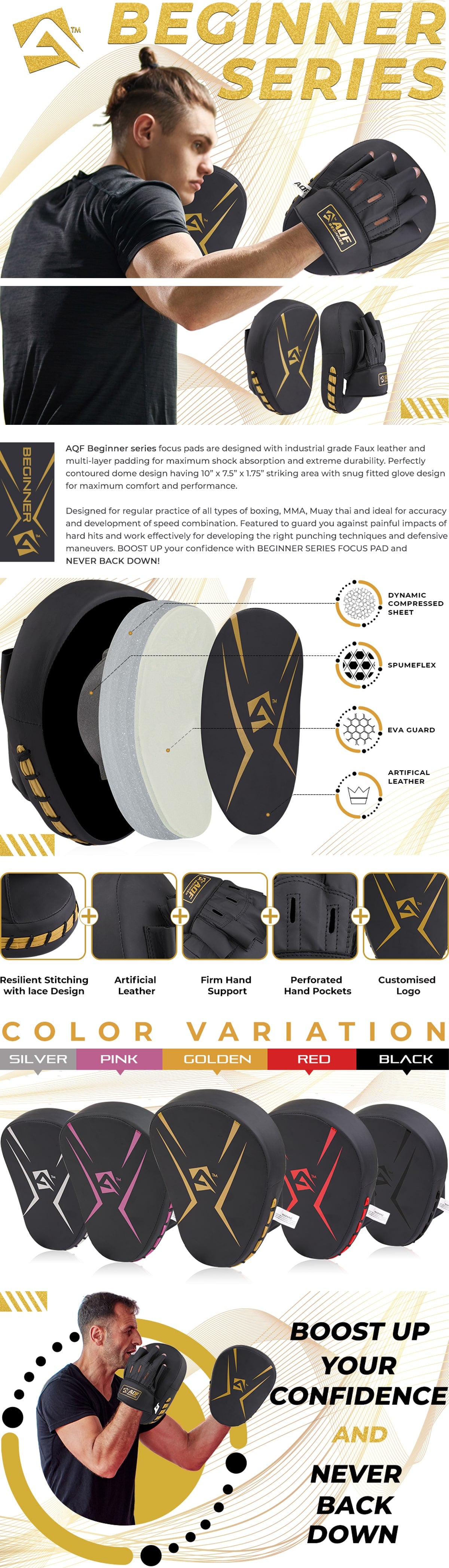 AQF Boxing Focus Pads - Beginner Series - AQF Sports