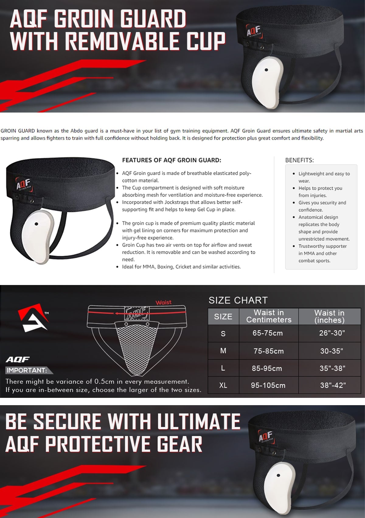 Features of AQF Groin Guard
