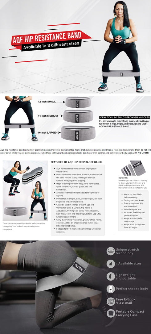 AQF Hip Resistance Band for Legs and Glutes - AQF Sports