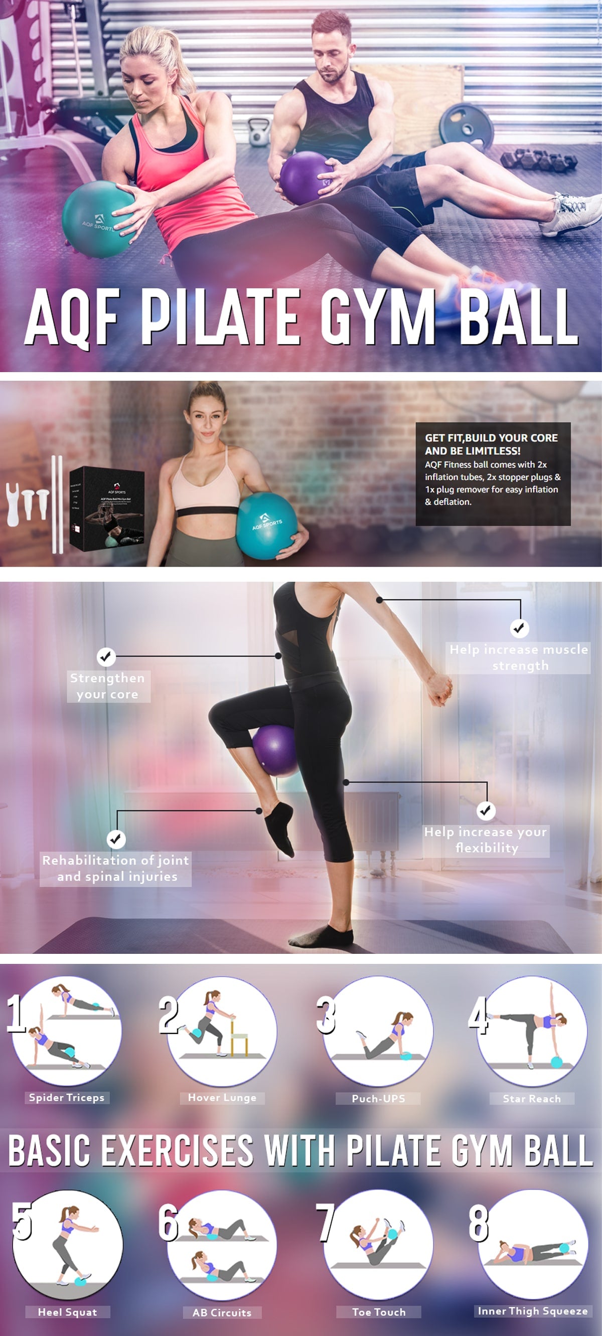 AQF Pilates Softball 23cm - AQF Sports