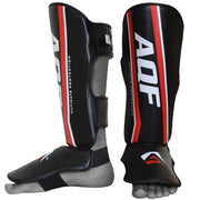 AQF Shin Instep Guards Synthetic Leather - Black