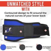 AQF Blue 5.5 Inch Contoured Training Belt Neoprene - AQF Sports