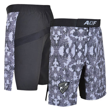 AQF MMA Fight Shorts Grey Camouflage