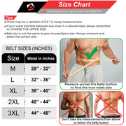 Size chart of AQF Weight Lifting Nubuck Leather Power Belt
