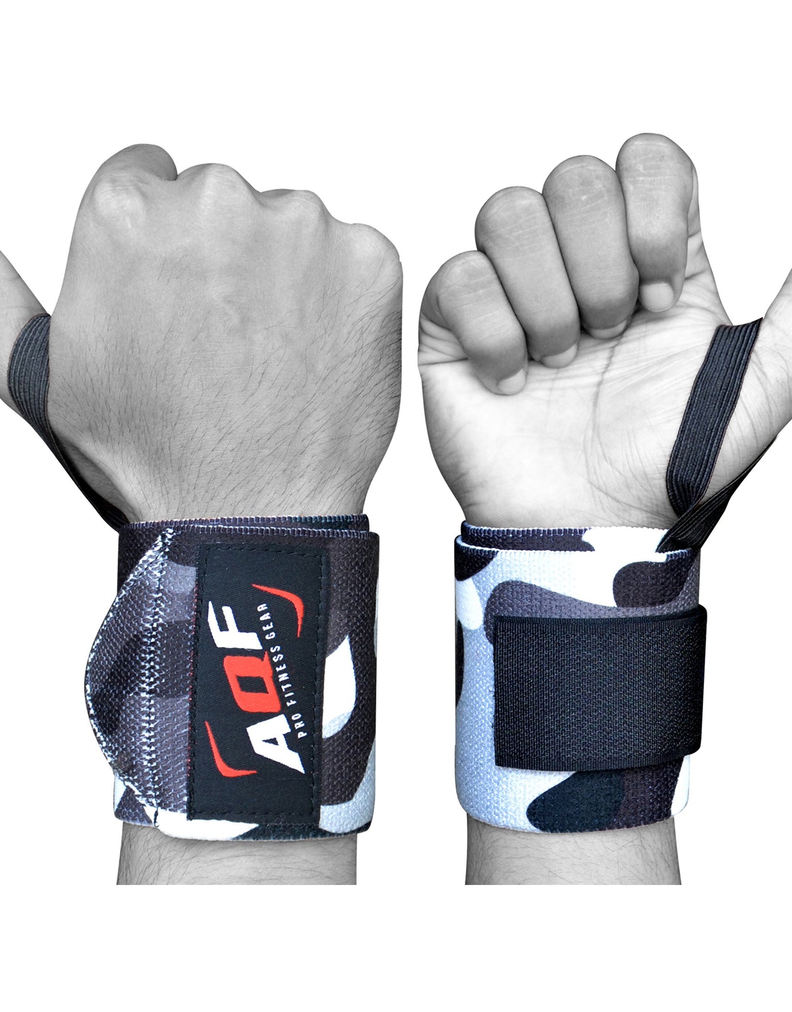 Grey Camo  Weight Lifting Wrist Wraps Bandage - AQF Sports