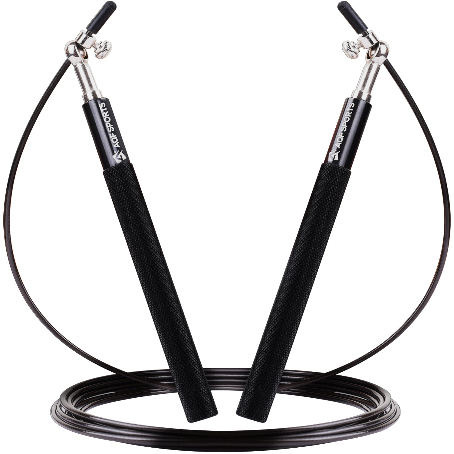 AQF Skipping Rope with Non Slip Alloy Handle & Tangle Free Adjustable Steel Rope