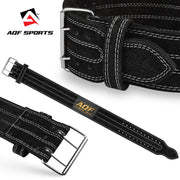 AQF Weight Lifting Nubuck Leather Power Belt - Black