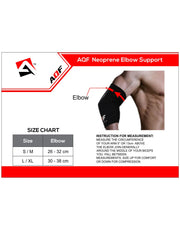 Size chart of AQF Neoprene Elbow Support Sleeve