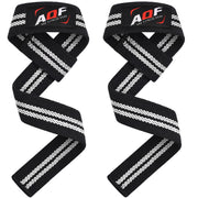 Black & White AQF Weight Lifting Gym Wrist Straps