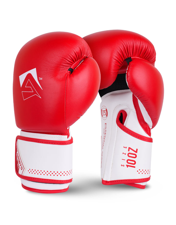 AQF  Red and White Boxing Training Gloves - Essential Series - AQF Sports