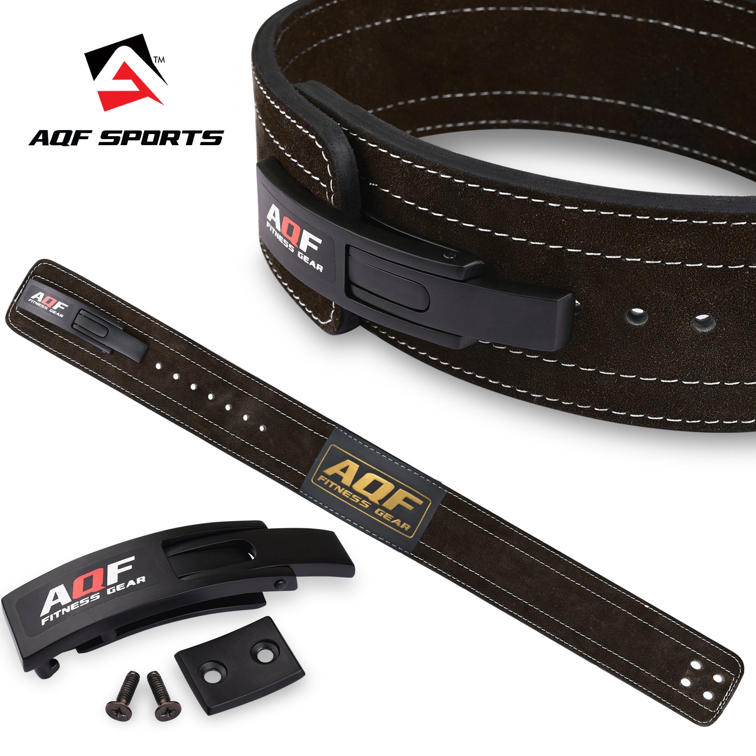 Lever buckle powerlifting top belt