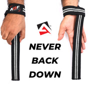 Black & White Gym Wrist Straps - AQF Sports