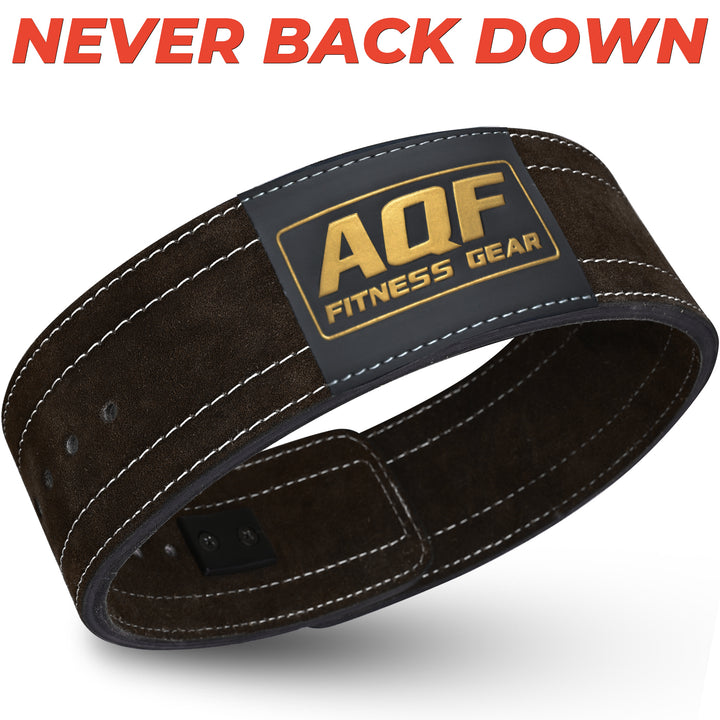Black Lever Buckle Leather Powerlifting Belt - AQF Sports