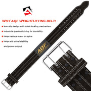 AQF Weight Lifting Nubuck Leather Power Belt - AQF Sports
