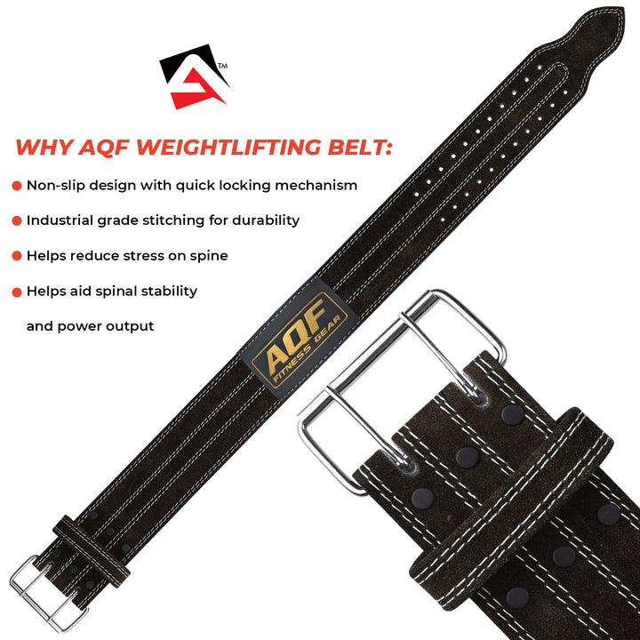 AQF Weight Lifting Nubuck Leather Power Belt - AQF Sports