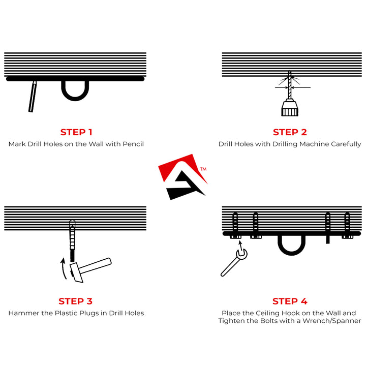 Step by step guide to install Ceiling Bracket 