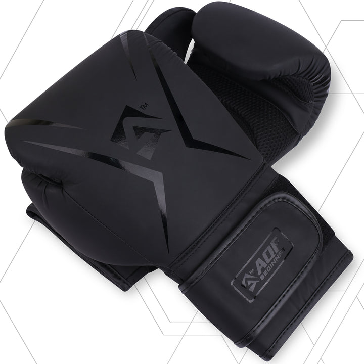 Black AQF Boxing Training Gloves - Beginner Series - AQF Sports