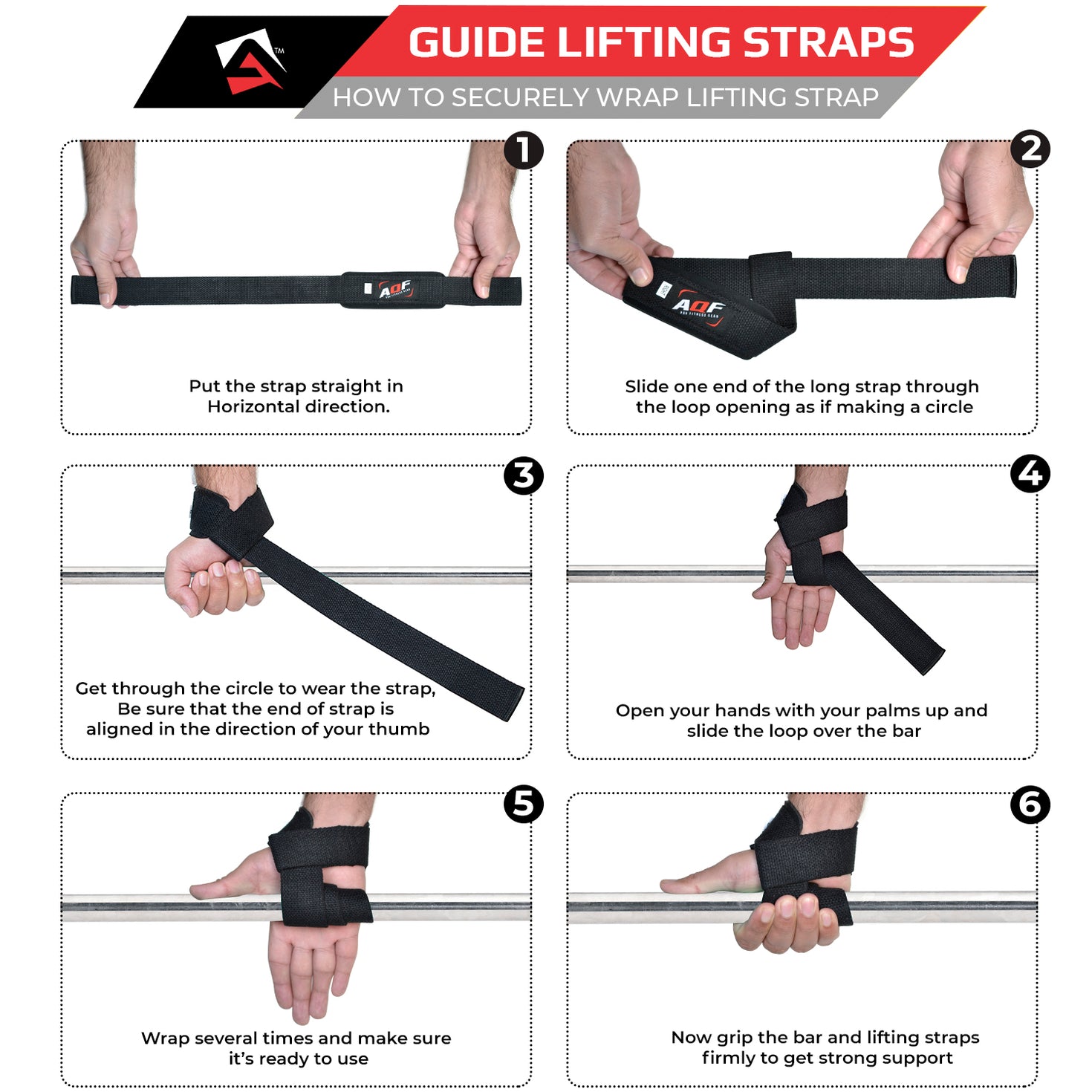AQF Weight Lifting Wrist Straps Enhanced Grip and Support AQF Sports