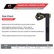 Size Guide of Gel Inner Gloves with Wrist Strap 100cm - AQF Sports
