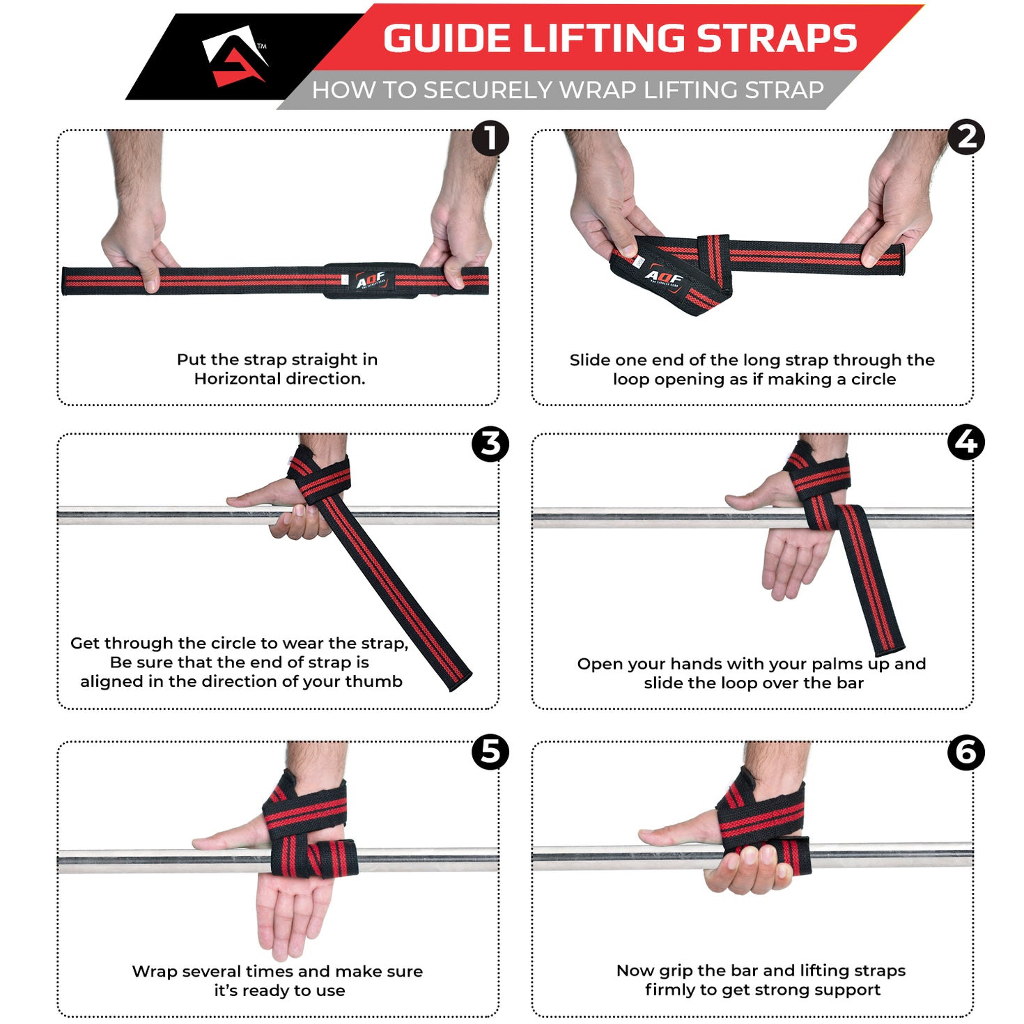 AQF Weight Lifting Wrist Straps Enhanced Grip and Support AQF Sports