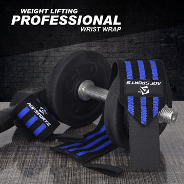 AQF Power Weight Lifting Wrist Wraps Supports Gym Training Fist Straps -  Sold as Pair & One Size Fits All