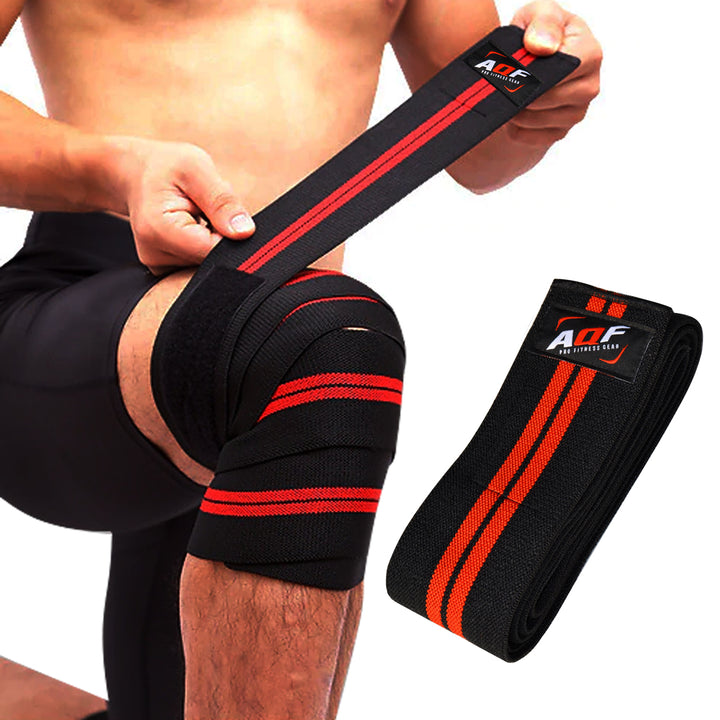 Red and Black Knee Wrap- AQF Sports