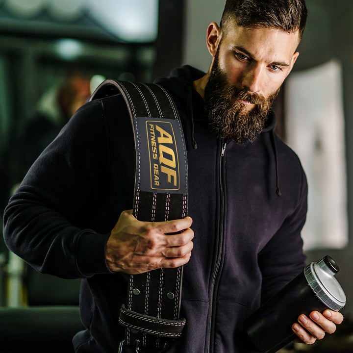 AQF Weight Lifting Nubuck Leather Power Belt - AQF Sports