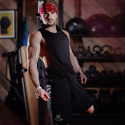 Man Wearing AQF Combat MMA Shorts 4-Way Stretch 