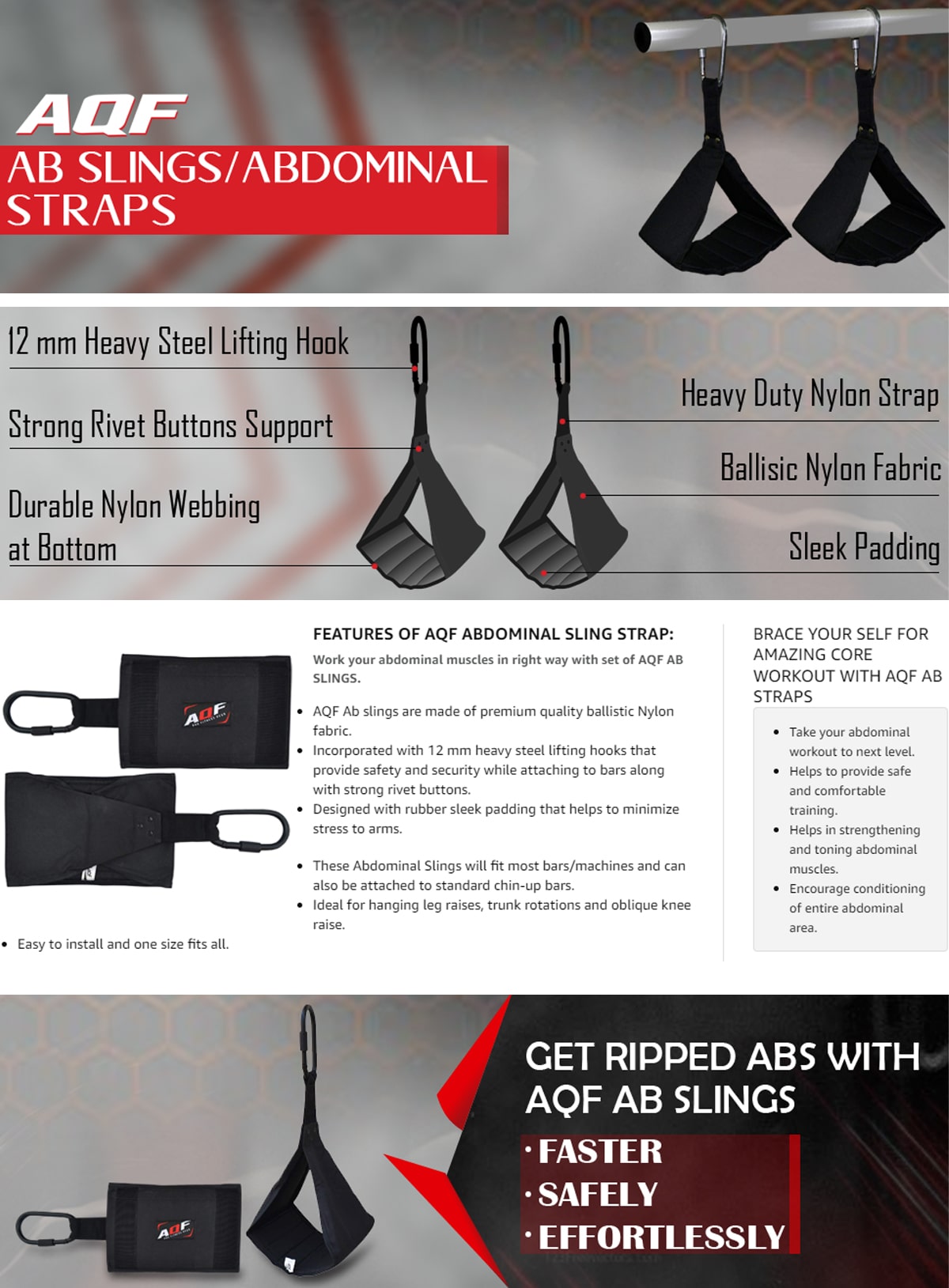 Features of AQF Abdominal Sling Strap