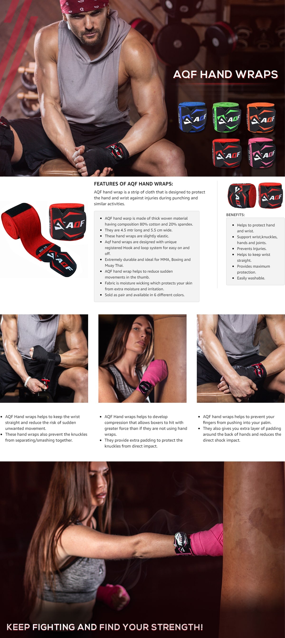Features of AQF Hand Wraps
