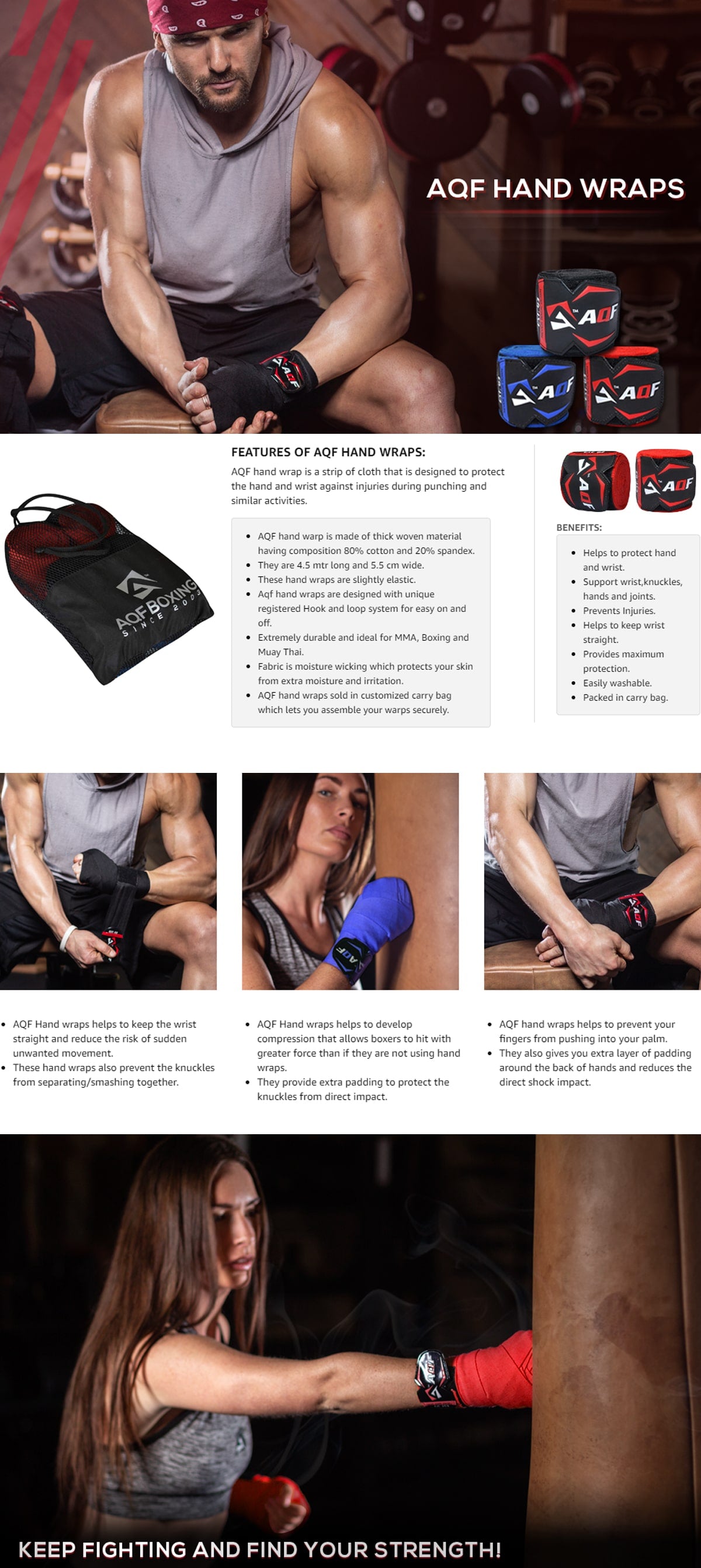 Features and Benefits of AQF Hand Wraps Set