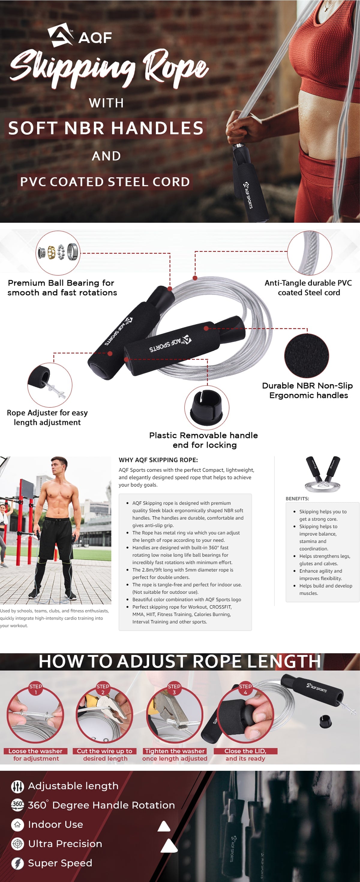 Features of Skipping Rope - AQF Sports